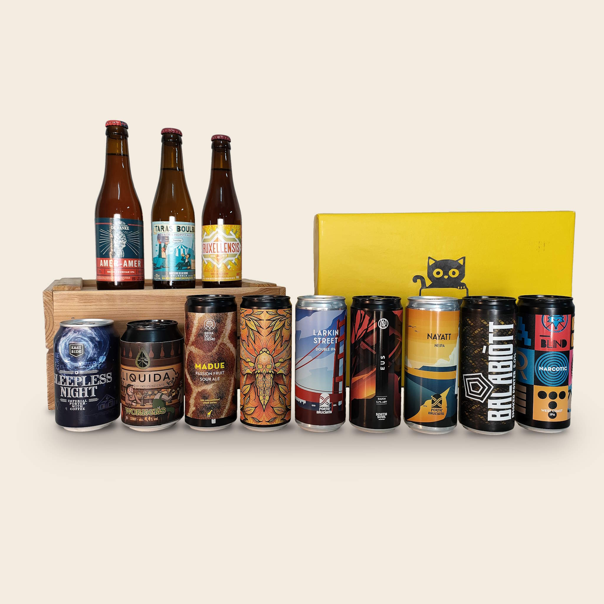 BirraBox da 12 birre artigianali "solo per veri intenditori" su sfondo crema