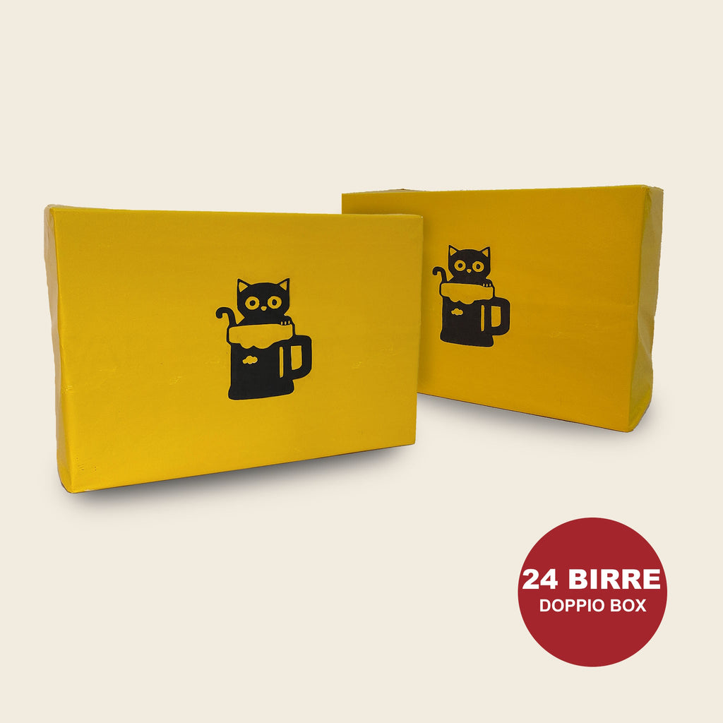BirraBOX - Doppio box di birra artigianale su sfondo crema